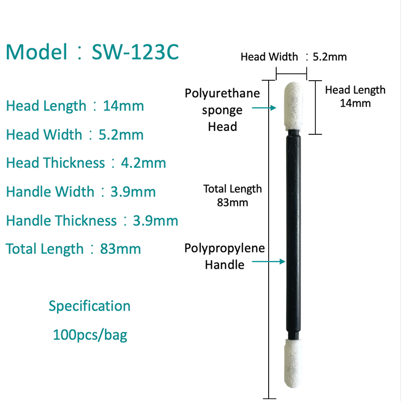 SW-123Cダブルヘッド高密度スポンジスワブ