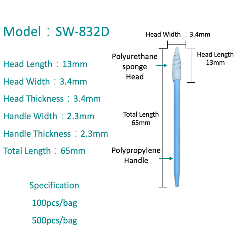 SW-832D多機能チップクリーンルームスポンジスワブ