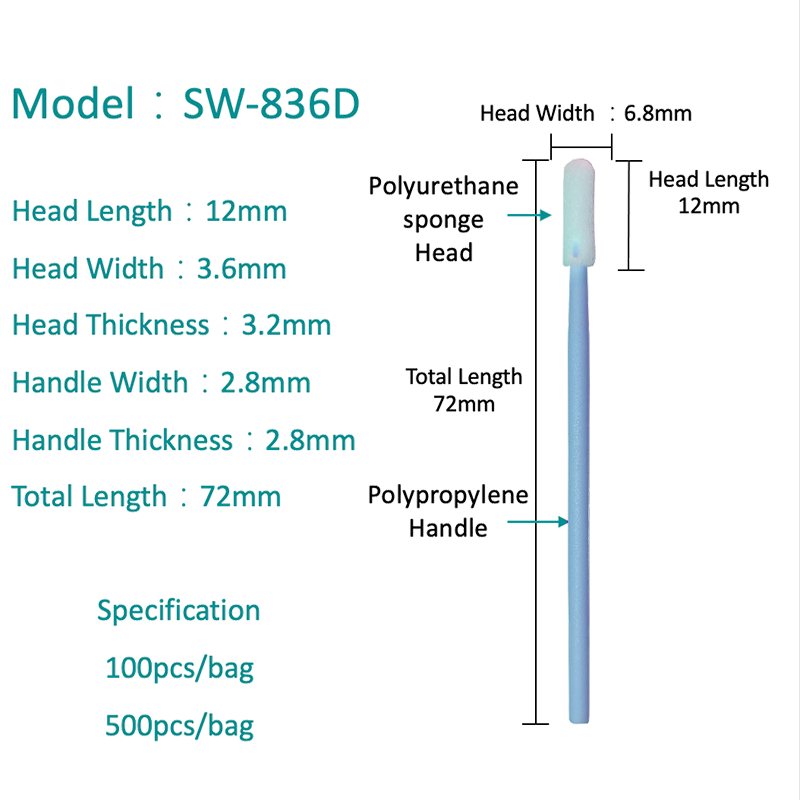 SW-836Dラウンドヘッドリント無料産業スポンジスワブ