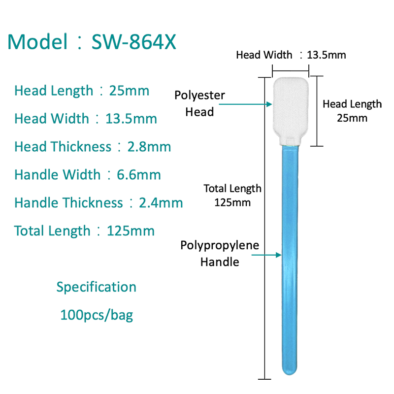 SW-864X幅のヘッド高品質の帯状クリーンルームスワブ